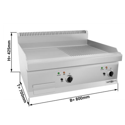Električna ploča za pečenje - glatka + ožlijebljena (8 kW)