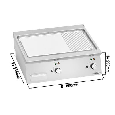 Electric griddle - smooth - grooved (9.6 kW)