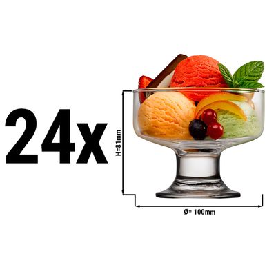 (24 pezzi) Iceville Coppa Gelato in vetro - 0,26 litri	