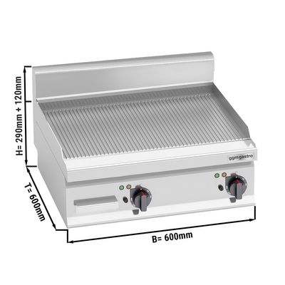 Electric griddle - Grooved (8 kW)