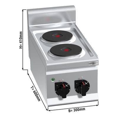 Cocina eléctrica - 2× placas redondas (4 kW)