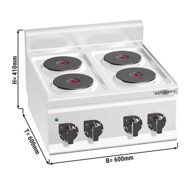 Cocina eléctrica - 4× placas redondas (8 kW)