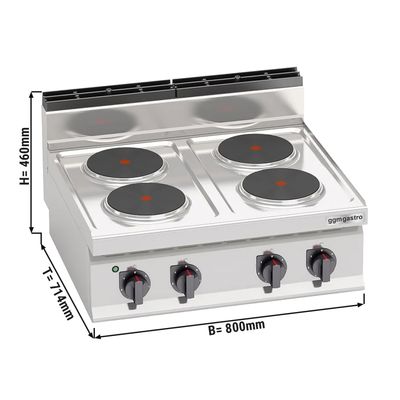 Electric stove 4x plates round (10.4 kW) - 230V