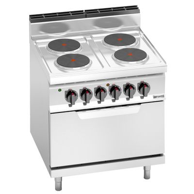 Elektroherd - 10,4 kW - 4 Platten Rund - inkl. Elektrobackofen Statisch - 7,5 kW