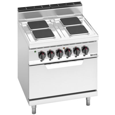 Elektroherd - 10,4 kW - 4 Platten Eckig - inkl. Elektrobackofen Statisch - 7,5 kW