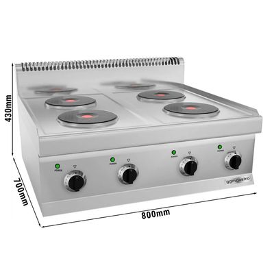 Electric cooker - 9.2 kW - 4 plates round