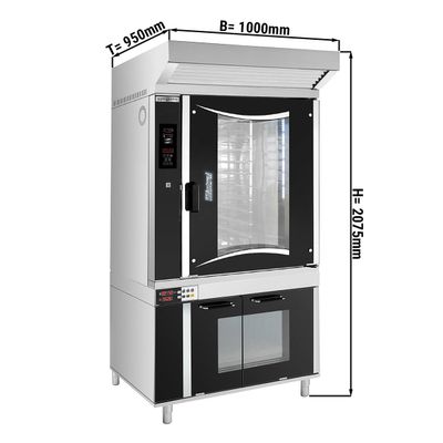 Bakery Electric Convection Oven - Digital - 10x EN 60x40 - incl. Hood, Proofing Cabinet