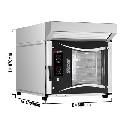  Commercial Bakery Electric Convection Oven - Digital - 5x EN 80x40 - incl. Hood, Motor, Condenser
