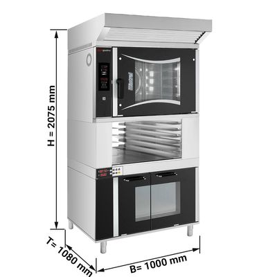 Bakery Electric Convection Oven - Digital - 6x EN 60x40 - incl. Hood, Proofing Cabinet, Rack