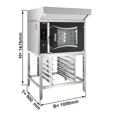 pekarska električna konvekcijska pećnica - digitalna - 6x EN 60x40 - uklj. aspirator, stalak