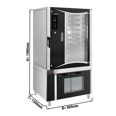 Commercial Bakery Electric Convection Oven - Digital - 10x EN 80x40 - incl. Proofing Cabinet