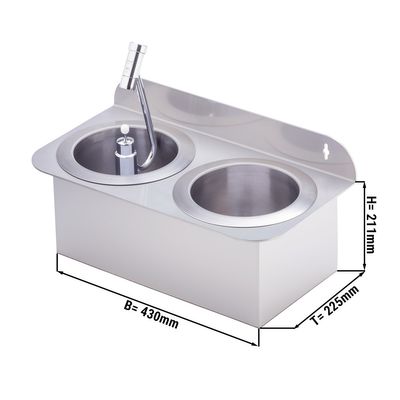 Ice cream scoop shower with scoop and integr. Water jet regulator