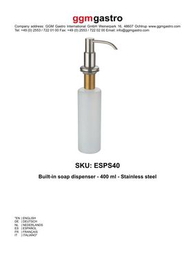 Einbau-Seifenspender - 400 ml - Edelstahl