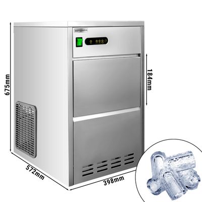 Machine à Glaçons Commerciale CREWORKS 58kg/24h - 36 Glaçons Par Cycle - Acier Inoxydable - Écran LCD