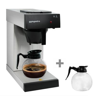 Filterkaffeemaschine - 1,7 Liter - 2 kW - mit 2 Warmhalteplatten - inkl. Glaskanne