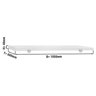 Deska do krojenia na stół rzeźniczy - 100 x 60 cm - Biała