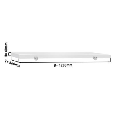 Deska do krojenia na stół rzeźniczy - 120 x 60 cm - Biała