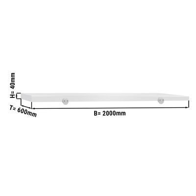 Deska do krojenia na stół rzeźniczy - 200 x 60 cm - Biała