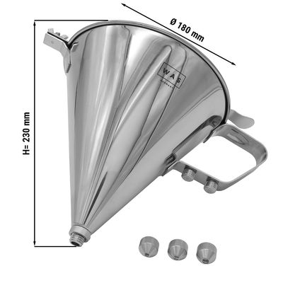 Embudo de fondant de acero al cromoníquel - Ø 18 cm