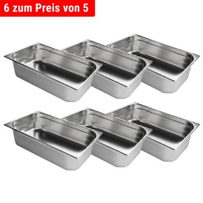 6x Pojemnik GN 1/1 – Głębokość 100 mm