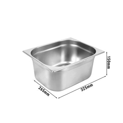 Gastro-Bedarf-Gutheil GN Behälter 1/2 100mm - Edelstahl Gastronormbehälter 6 Liter
