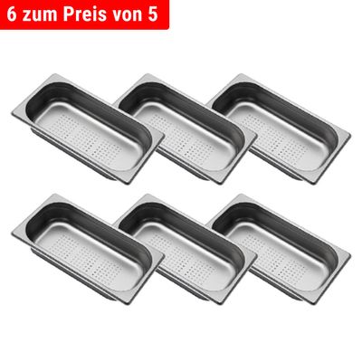 GN posuda od nehrđajućeg čelika 1/3 - perforirana - dubina: 65 mm