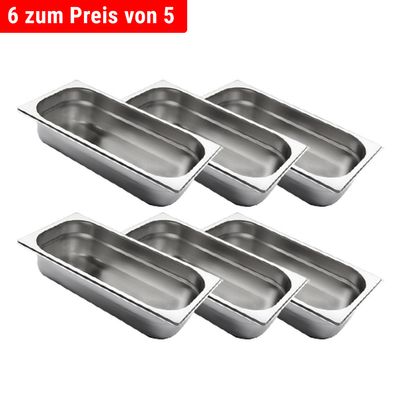 6x Pojemnik GN 1/3 – Głębokość 65 mm