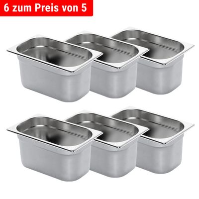 Stainless steel GN container 1/4 - depth: 150 mm