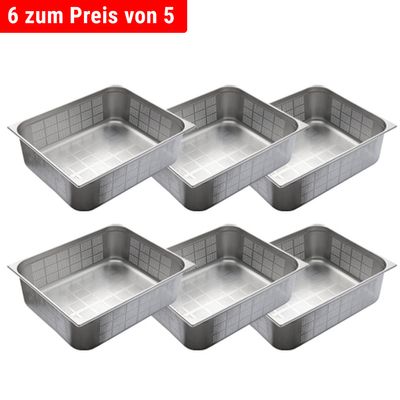 Stainless steel GN container 2/1 - perforated - depth: 200 mm