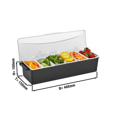 Garnish centre with 6 containers - incl. lid