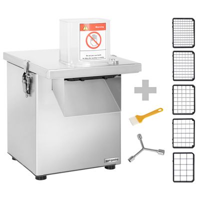 Elektrischer Gemüseschneider - 200 Watt - inkl. 4mm Schneidescheibe & 5 Würfelgitter