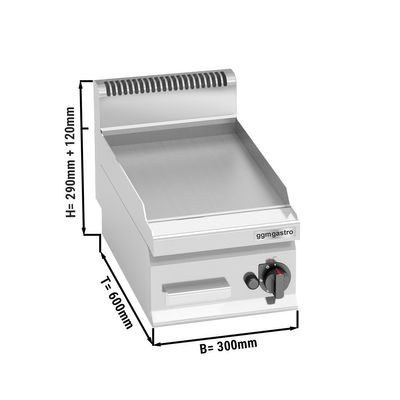 Gas griddle plate - Smooth (4 kW)