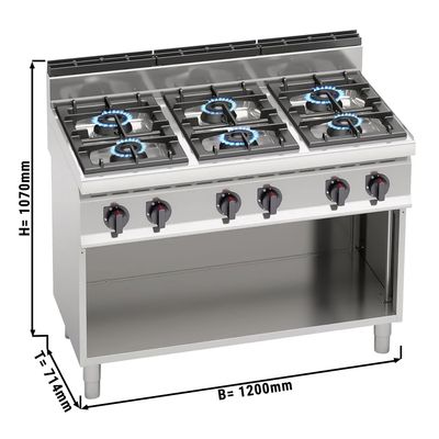 Κουζίνα Αερίου - 42 kW - 6 Εστίες