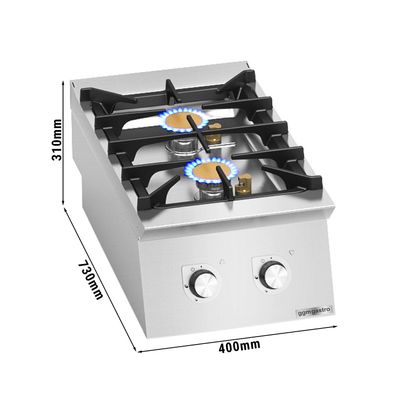 Cuisinière à gaz - 12 kW - 2 brûleurs