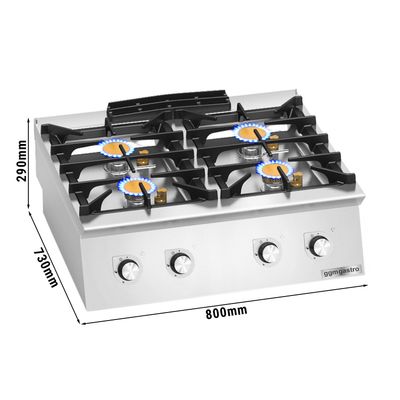 Gas cooker - with 4 burners (24 kW)