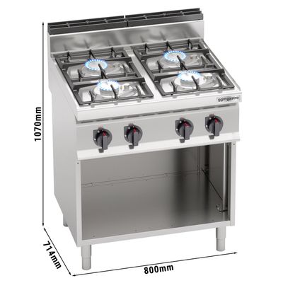 Gas Stove with 4 Burners (21.5 kW) with Pilot Flame