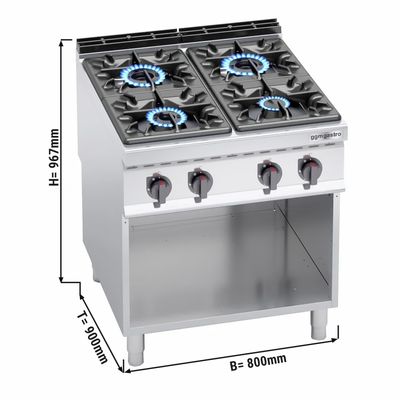 Gas Stove with 4 Burner (34.5 kW) with Pilot Flame