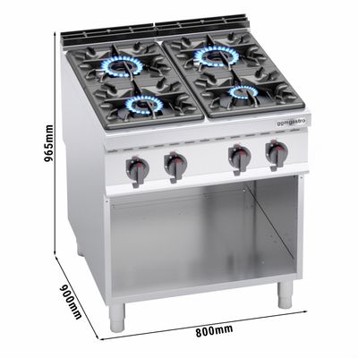 Gazowa kuchenka - 4 palniki (34,5 kW) z płomieniem pilotowym