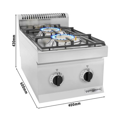 Gas stove 2x burners (10 kW) 