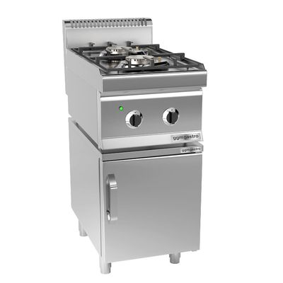 Gas stove - 2x burners (9.5 kW) with pilot flame incl. base frame | cooker | gastronomic hob | stove | gas hob