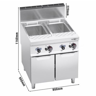 Gas pasta cooker 80 litres (24 kW)
