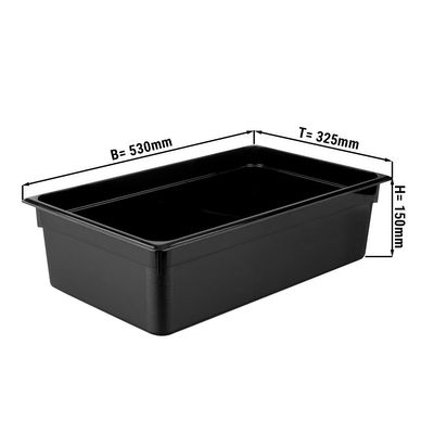 Polypropylene containers GN 1/1 - black - height 150mm