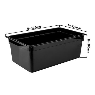 Polypropylene containers GN 1/1 - black - height 200mm