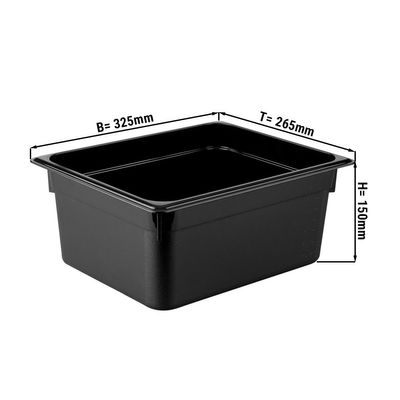 Polypropylene containers GN1/2 - black - height 150mm