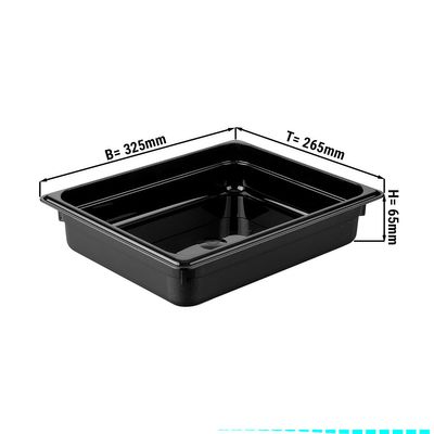 Polypropylene containers GN1/2 - black - height 65mm