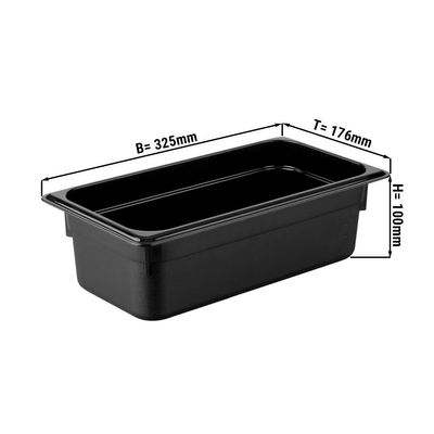 Polypropylene containers GN 1/3 - black - height 100mm