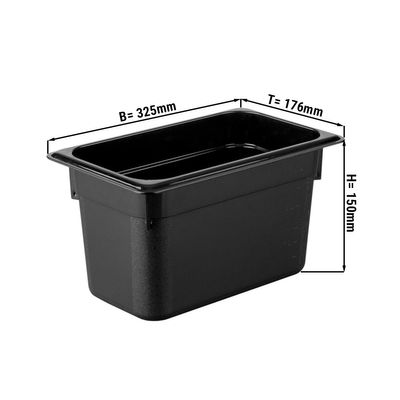 Polypropylene containers GN 1/3 - black - height 150mm