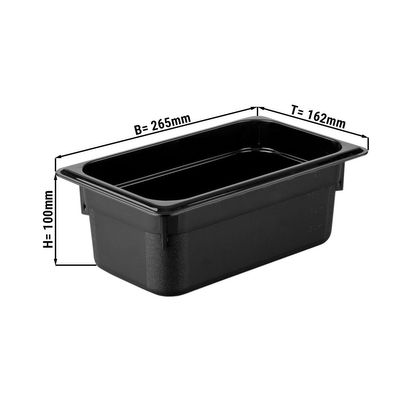 Polypropylene containers GN1/4 - black - height 100mm