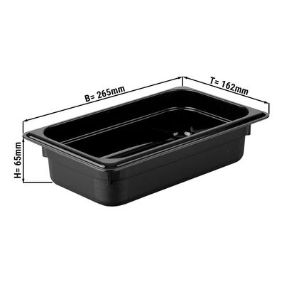 Polypropylene containers GN1/4 - black - height 65mm