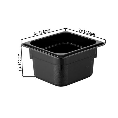 Polypropylene containers GN 1/6 - black - height 100mm
